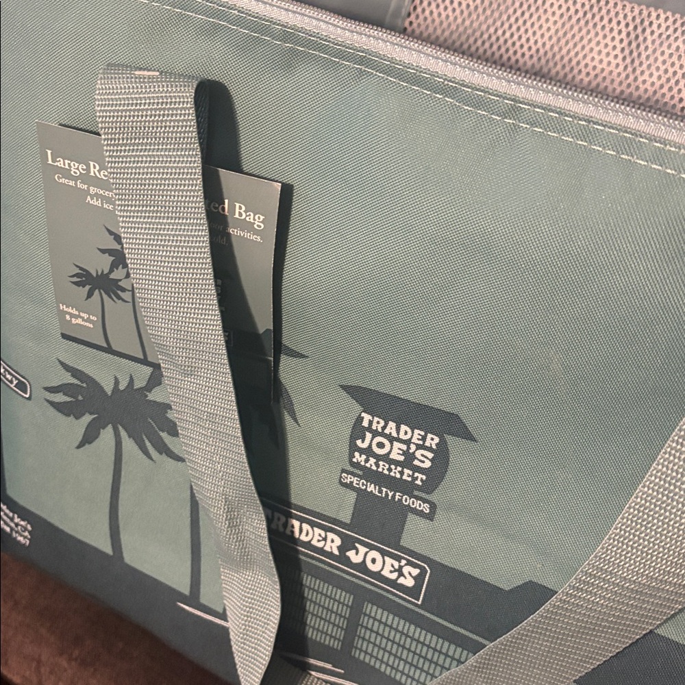 Trader Joe's Large Reusable Insulated Tote - Dusty Blue - Picture 6 of 6